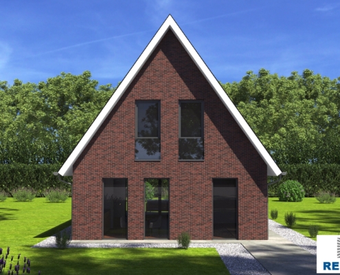 Afbeelding van een traditionele woning met kap, ontworpen met staalframe door Regio-Huis voor een energiezuinige en duurzame woning. 02