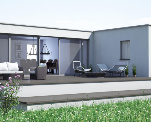 Uitzicht van de levensloopbestendige woning type C101 van RegioHuis. Prachtige omgeving met veel lichtinval, ideaal voor comfortabel en duurzaam wonen. 02
