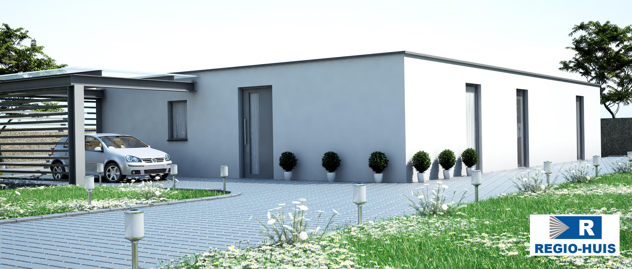 Uitzicht van de levensloopbestendige woning type C101 van RegioHuis. Prachtige omgeving met veel lichtinval, ideaal voor comfortabel en duurzaam wonen. 01
