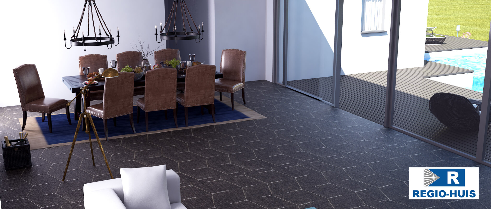Interieur van levensloopbestendige woning type C101 van RegioHuis. Modern en functioneel ingericht met open leefruimtes, een keuken, en comfortabele voorzieningen. 02